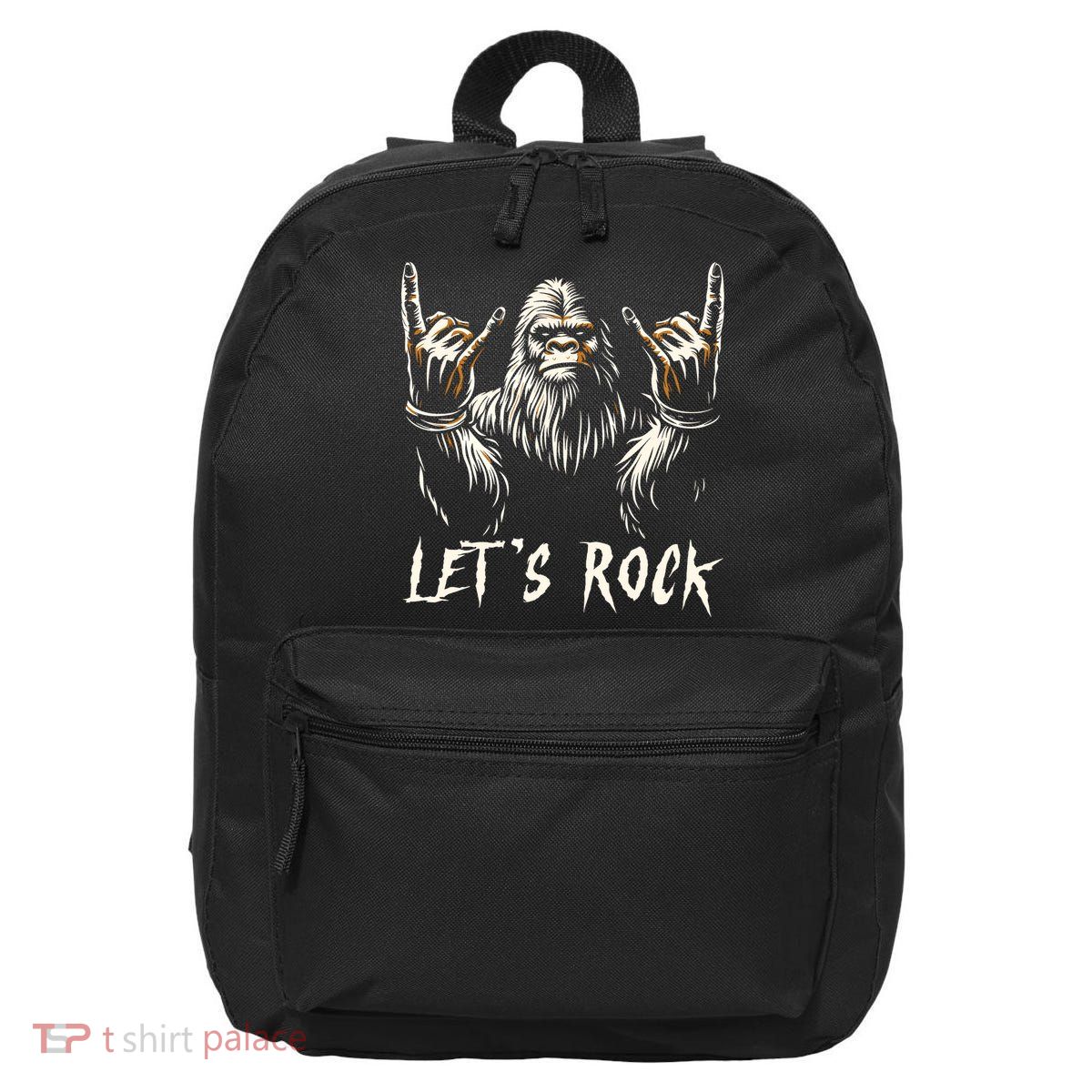 Bigfoot Rock On Funny Sasquatch Rock And Roll LetS Rock 16 in Basic Backpack