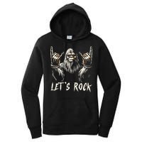 Bigfoot Rock On Funny Sasquatch Rock And Roll LetS Rock Women's Pullover Hoodie