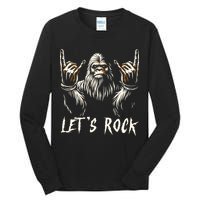 Bigfoot Rock On Funny Sasquatch Rock And Roll LetS Rock Tall Long Sleeve T-Shirt