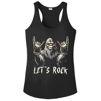 Bigfoot Rock On Funny Sasquatch Rock And Roll LetS Rock Ladies PosiCharge Competitor Racerback Tank