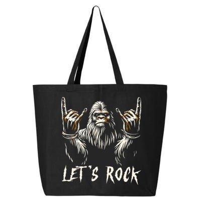 Bigfoot Rock On Funny Sasquatch Rock And Roll LetS Rock 25L Jumbo Tote