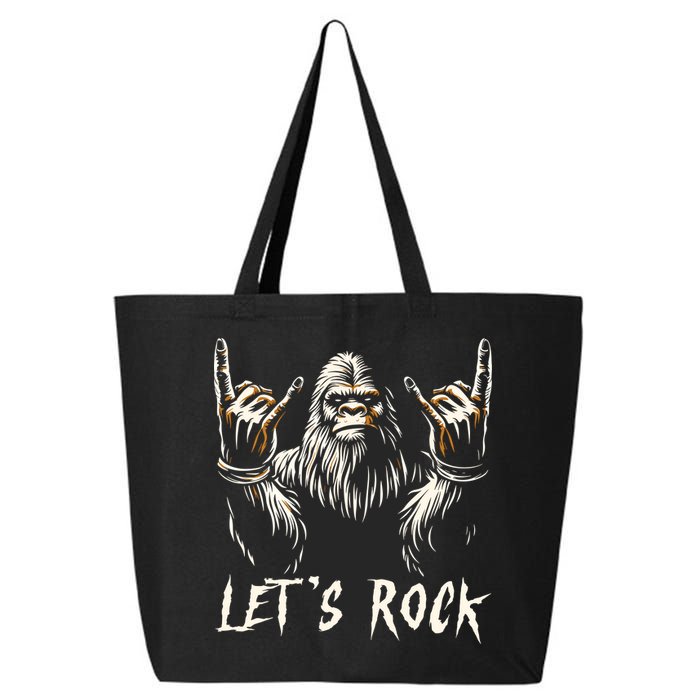Bigfoot Rock On Funny Sasquatch Rock And Roll LetS Rock 25L Jumbo Tote