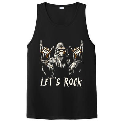 Bigfoot Rock On Funny Sasquatch Rock And Roll LetS Rock PosiCharge Competitor Tank