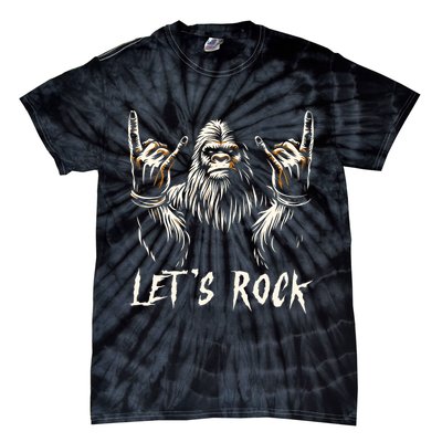 Bigfoot Rock On Funny Sasquatch Rock And Roll LetS Rock Tie-Dye T-Shirt