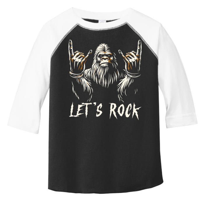 Bigfoot Rock On Funny Sasquatch Rock And Roll LetS Rock Toddler Fine Jersey T-Shirt