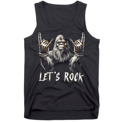 Bigfoot Rock On Funny Sasquatch Rock And Roll LetS Rock Tank Top