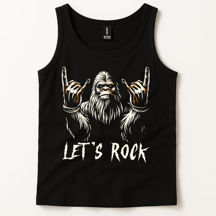 Bigfoot Rock On Funny Sasquatch Rock And Roll LetS Rock Tank Top