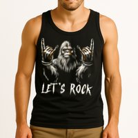 Bigfoot Rock On Funny Sasquatch Rock And Roll LetS Rock Tank Top