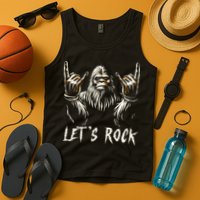 Bigfoot Rock On Funny Sasquatch Rock And Roll LetS Rock Tank Top