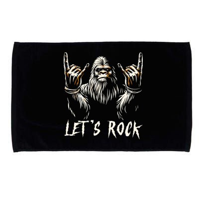 Bigfoot Rock On Funny Sasquatch Rock And Roll LetS Rock Microfiber Hand Towel