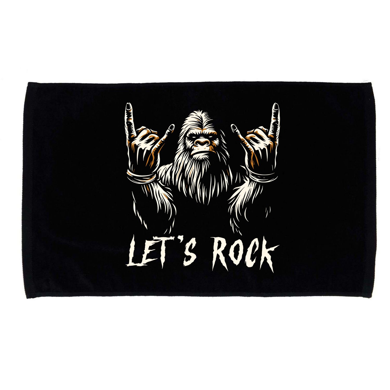 Bigfoot Rock On Funny Sasquatch Rock And Roll LetS Rock Microfiber Hand Towel