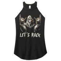 Bigfoot Rock On Funny Sasquatch Rock And Roll LetS Rock Women's Perfect Tri Rocker Tank