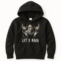 Bigfoot Rock On Funny Sasquatch Rock And Roll LetS Rock Kids Hoodie