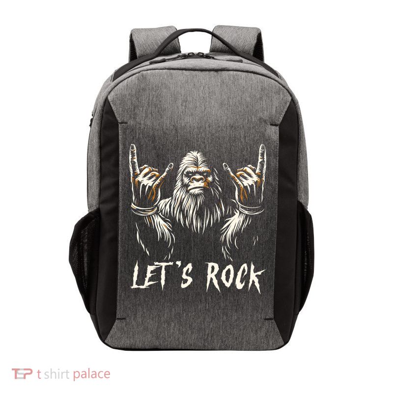 Bigfoot Rock On Funny Sasquatch Rock And Roll LetS Rock Vector Backpack