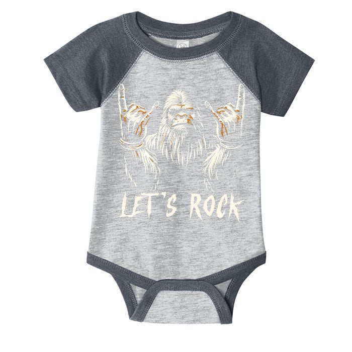 Bigfoot Rock On Funny Sasquatch Rock And Roll LetS Rock Infant Baby Jersey Bodysuit