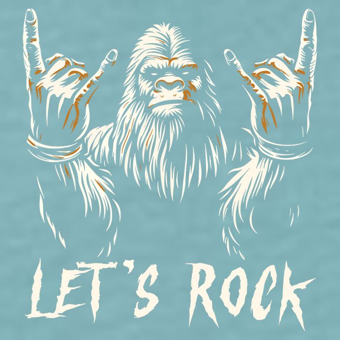 Bigfoot Rock On Funny Sasquatch Rock And Roll LetS Rock Sueded Cloud Jersey T-Shirt