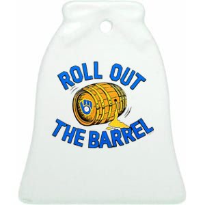 Brewers Roll Out The Barrel Ceramic Bell Ornament