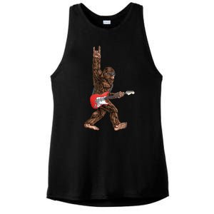 Bigfoot Rock On Guitar Ladies PosiCharge Tri-Blend Wicking Tank