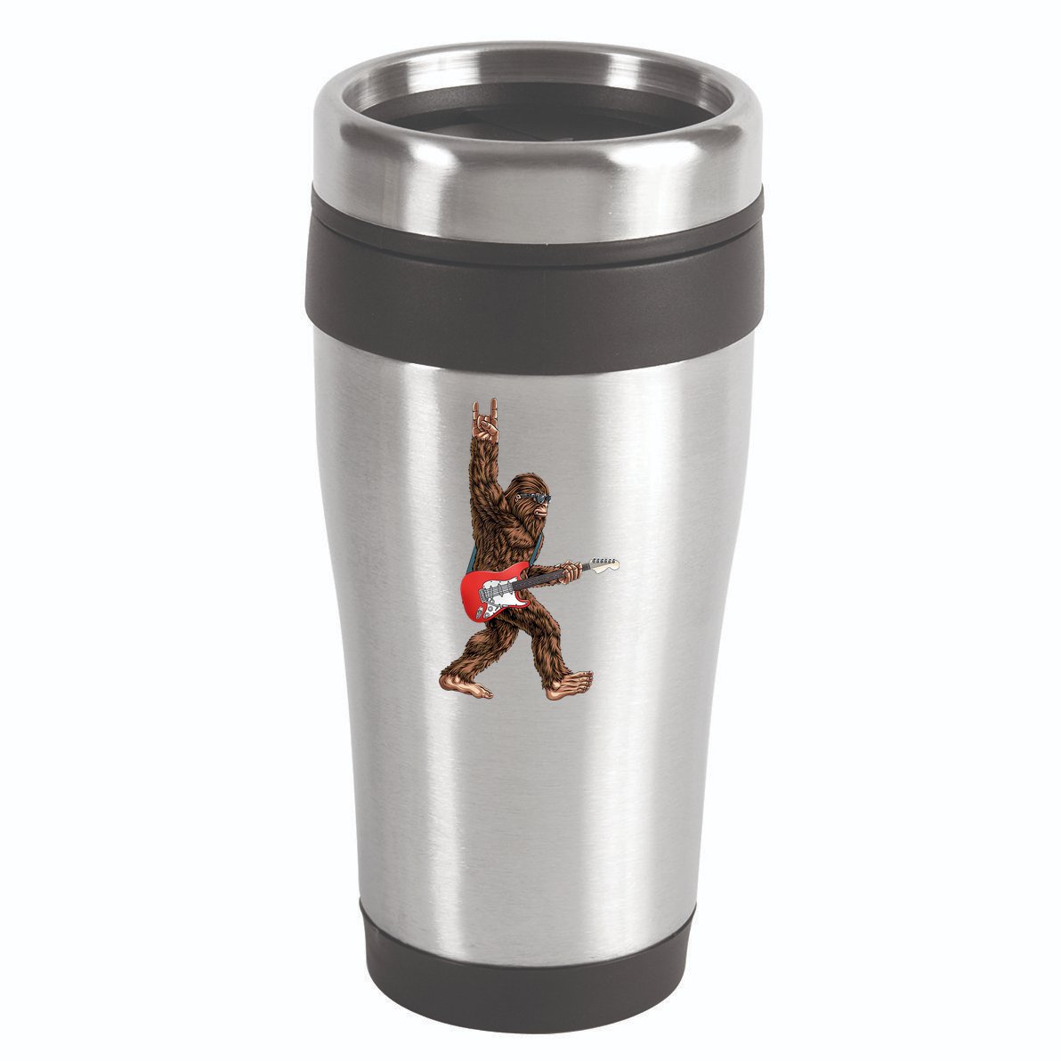 Bigfoot Rock On Guitar 16oz Travel Tumbler