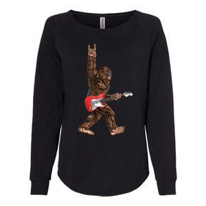 Bigfoot Rock On Guitar Womens California Wash Sweatshirt