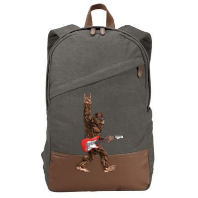 Bigfoot Rock On Guitar Cotton Canvas Backpack