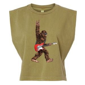 Bigfoot Rock On Guitar Garment-Dyed Women's Muscle Tee