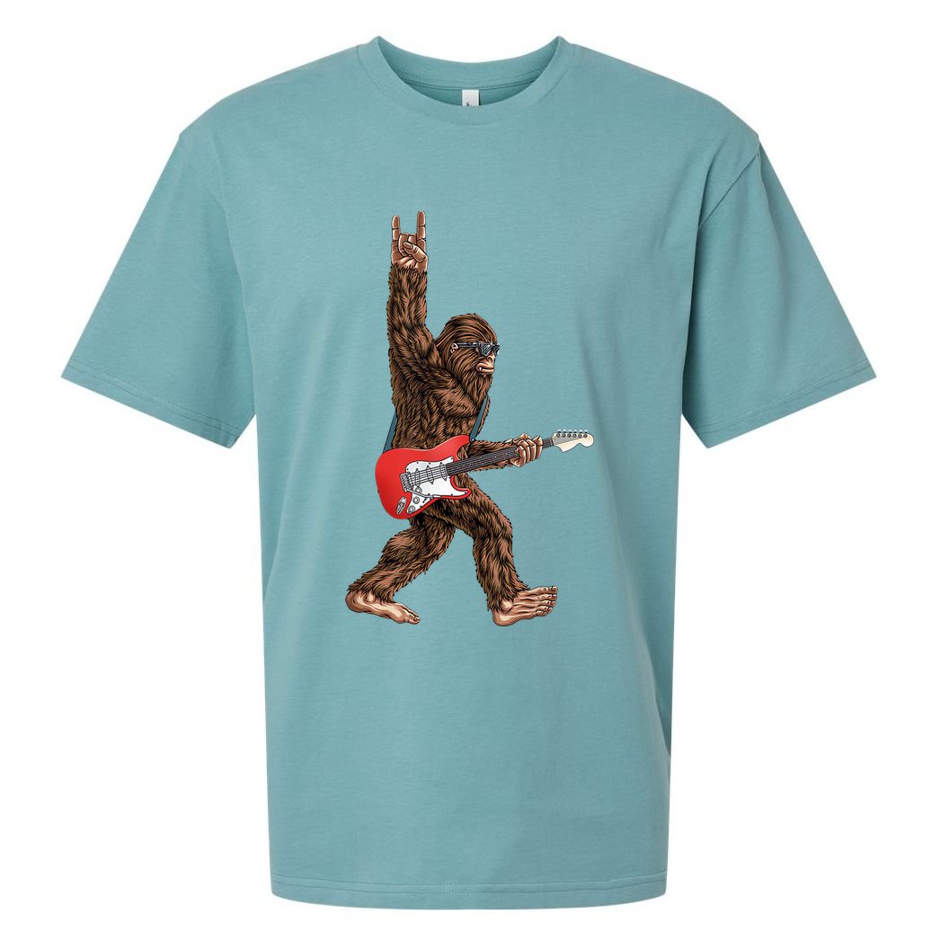 Bigfoot Rock On Guitar Sueded Cloud Jersey T-Shirt