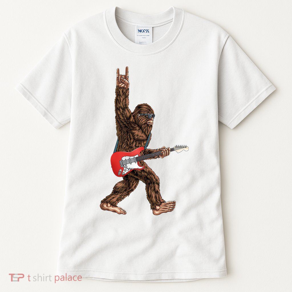Bigfoot Rock On Guitar Tall T-Shirt