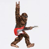 Bigfoot Rock On Guitar Tall T-Shirt