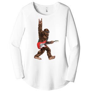 Bigfoot Rock On Guitar Women's Perfect Tri Tunic Long Sleeve Shirt