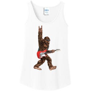 Bigfoot Rock On Guitar Ladies Essential Tank