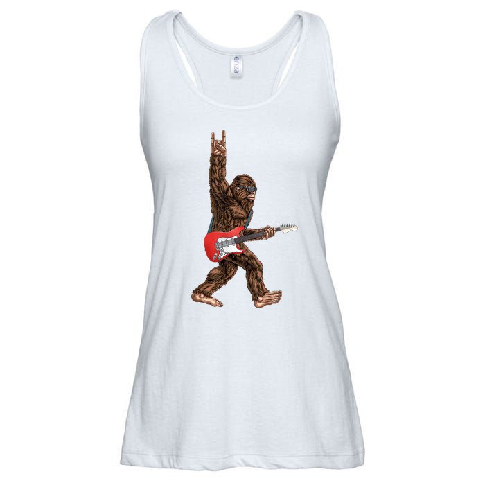 Bigfoot Rock On Guitar Ladies Essential Flowy Tank