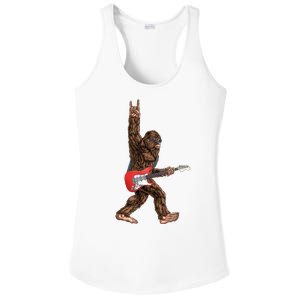 Bigfoot Rock On Guitar Ladies PosiCharge Competitor Racerback Tank