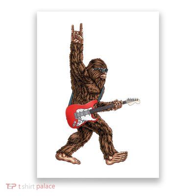 Bigfoot Rock On Guitar Poster