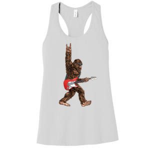 Bigfoot Rock On Guitar Women's Racerback Tank