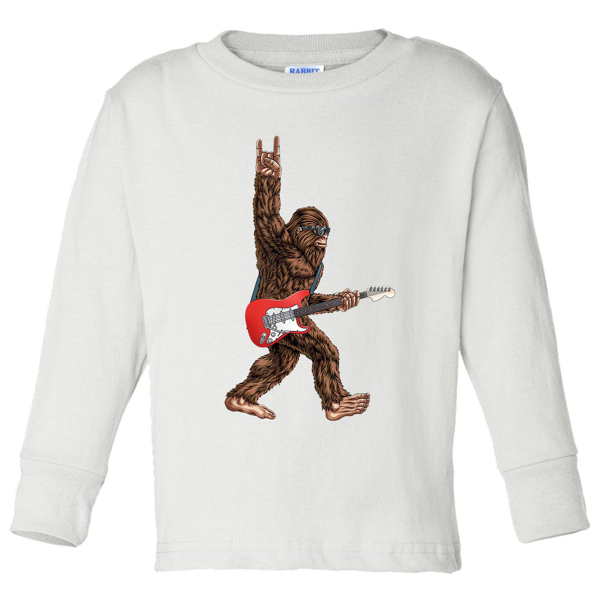 Bigfoot Rock On Guitar Toddler Long Sleeve Shirt