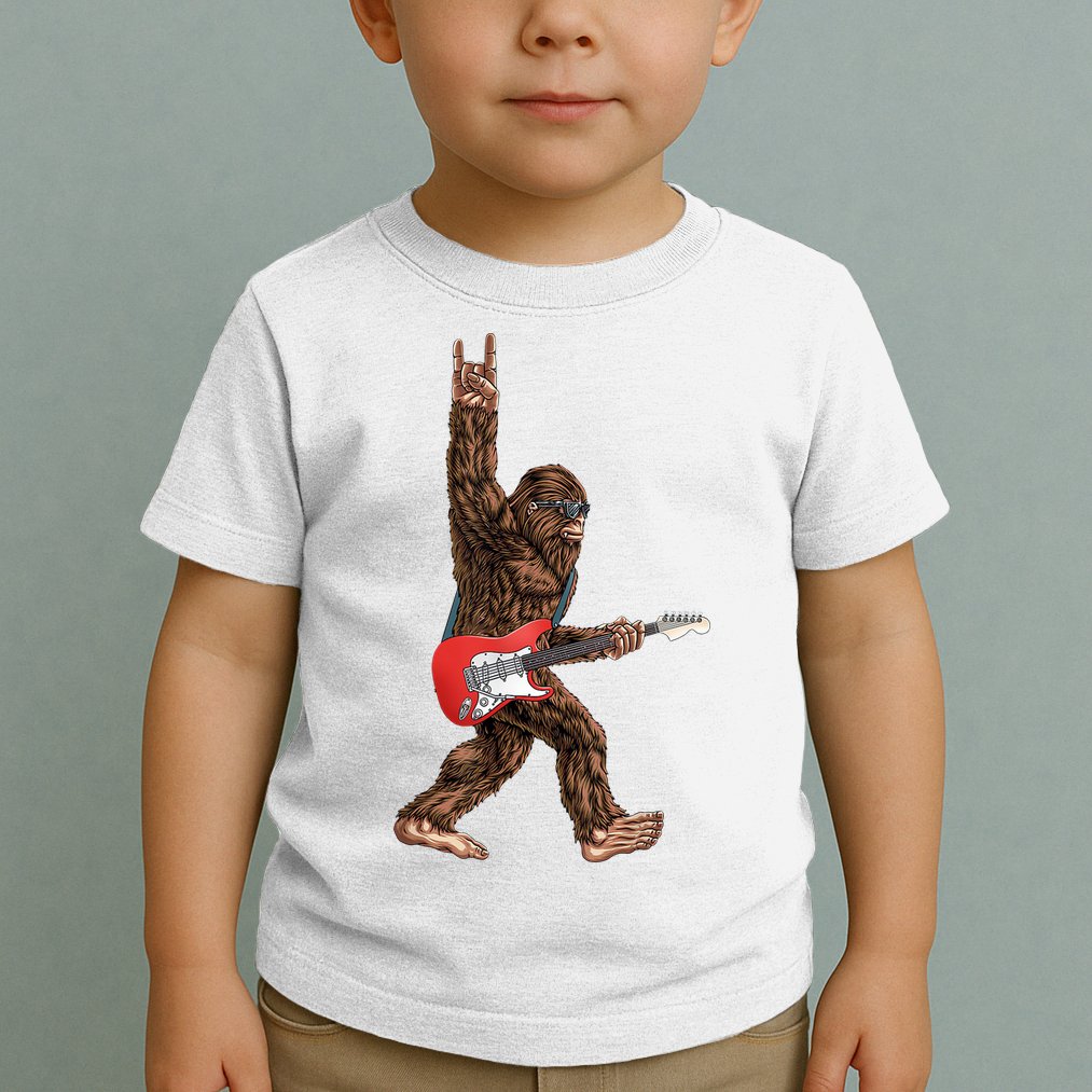 Bigfoot Rock On Guitar Toddler T-Shirt