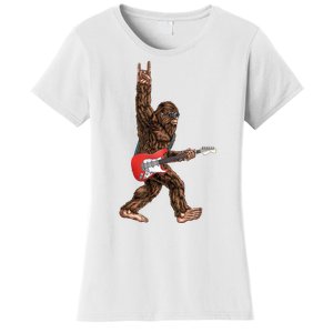 Bigfoot Rock On Guitar Women's T-Shirt