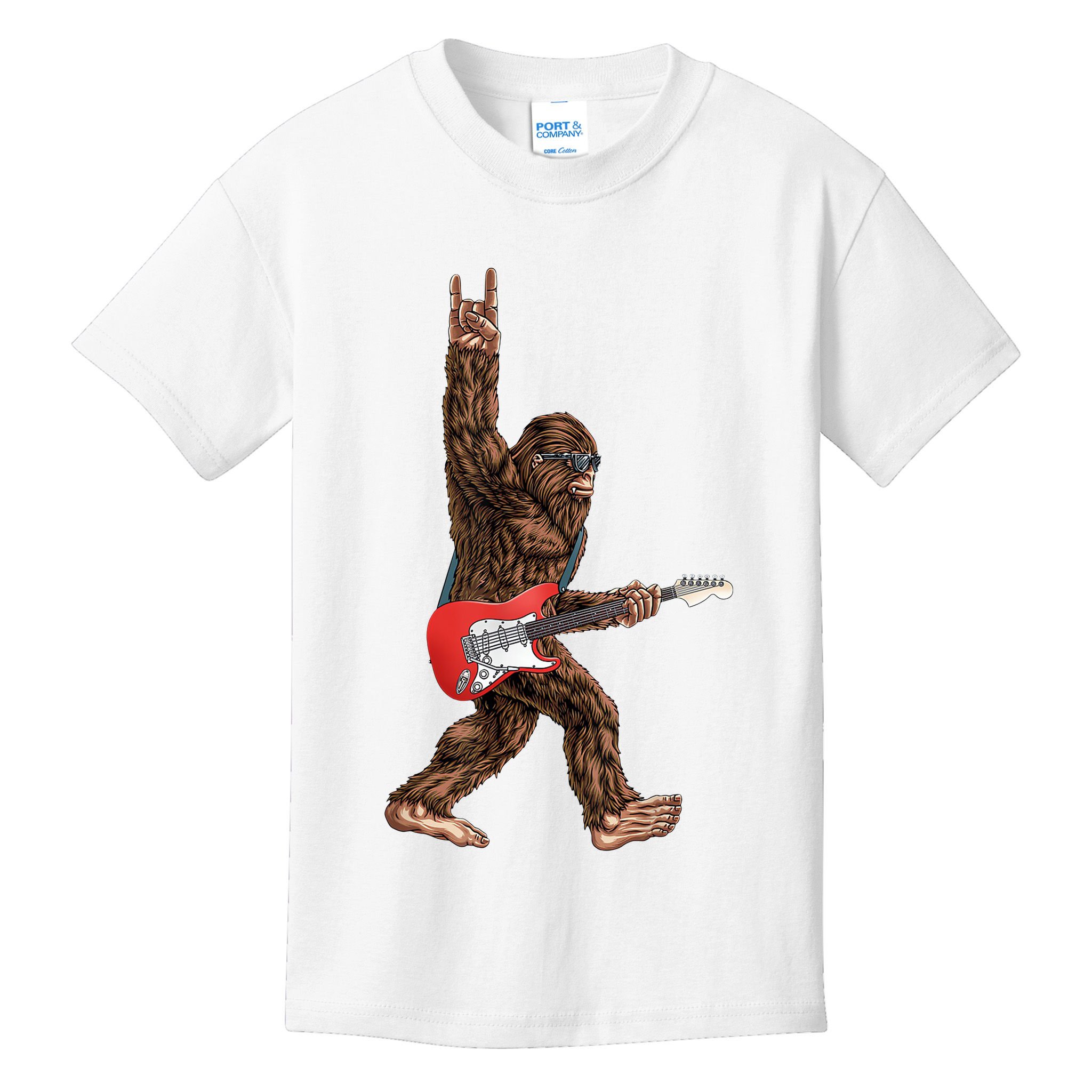 Bigfoot Rock On Guitar Kids T-Shirt