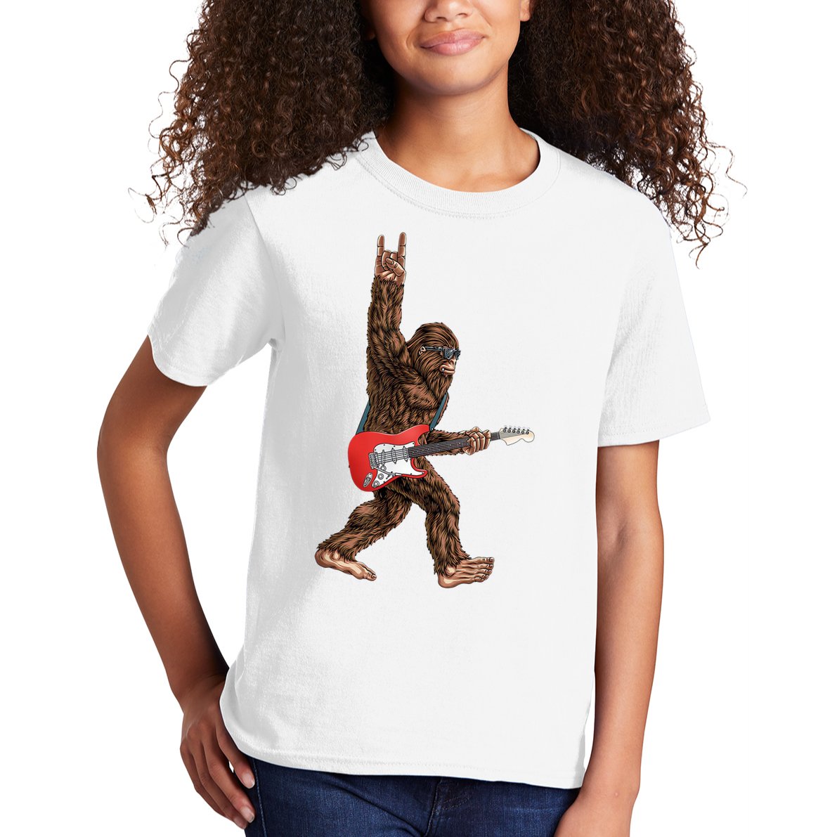 Bigfoot Rock On Guitar Kids T-Shirt
