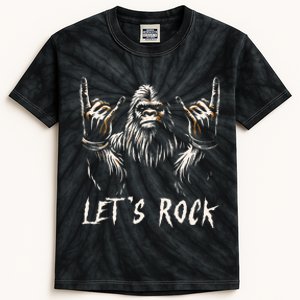 Bigfoot Rock On Funny Sasquatch Rock And Roll LetS Rock Kids Tie-Dye T-Shirt