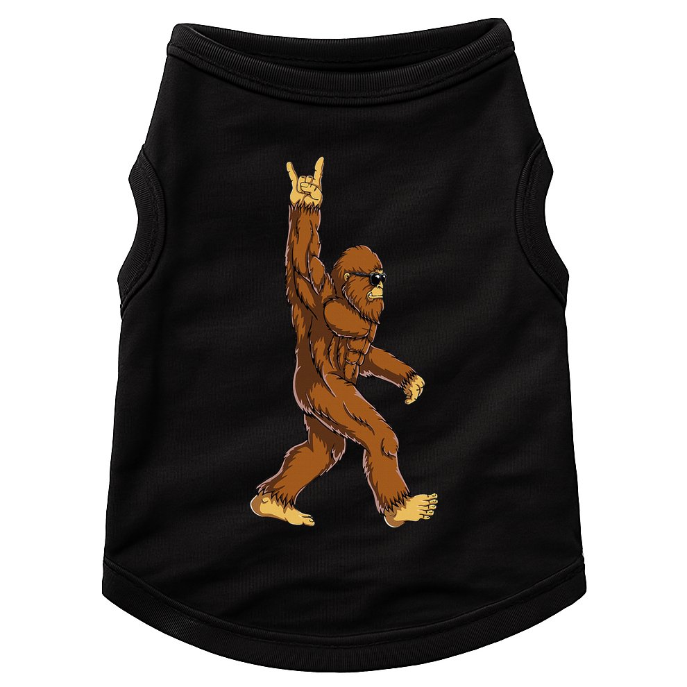 Bigfoot Rock On Sasquatch Rock And Roll Funny Doggie Tank