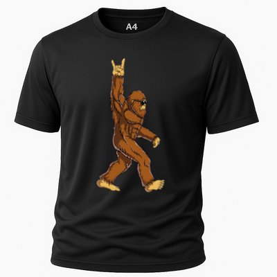 Bigfoot Rock On Sasquatch Rock And Roll Funny Performance Shirt