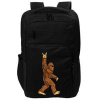Bigfoot Rock On Sasquatch Rock And Roll Funny Impact Tech Backpack