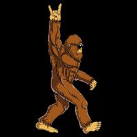 Bigfoot Rock On Sasquatch Rock And Roll Funny Impact Tech Backpack