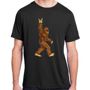 Bigfoot Rock On Sasquatch Rock And Roll Funny Adult ChromaSoft Performance T-Shirt