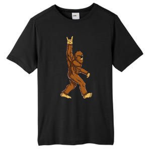 Bigfoot Rock On Sasquatch Rock And Roll Funny Tall Fusion ChromaSoft Performance T-Shirt