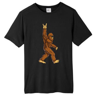 Bigfoot Rock On Sasquatch Rock And Roll Funny Tall Fusion ChromaSoft Performance T-Shirt