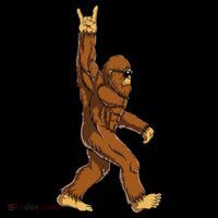 Bigfoot Rock On Sasquatch Rock And Roll Funny Flatbill Hat