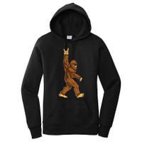 Bigfoot Rock On Sasquatch Rock And Roll Funny Women's Pullover Hoodie